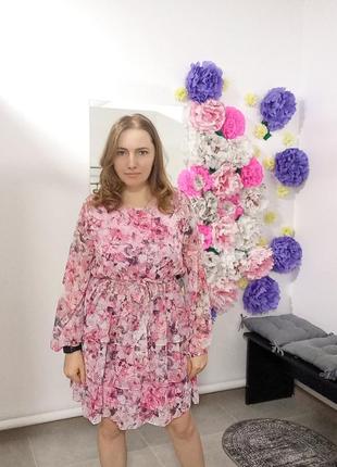 Шифонова сукня рожевого кольору