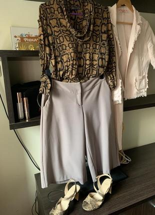 Кюлоти спідниця-брюки сіро-лавандові