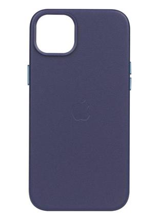 Чехол для iphone 14 leather case цвет midnight4 фото