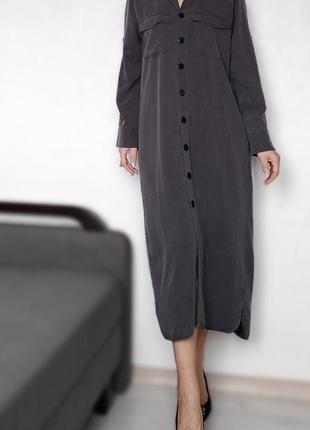 Джинсова сукня максі в стилі valentina linen2 фото