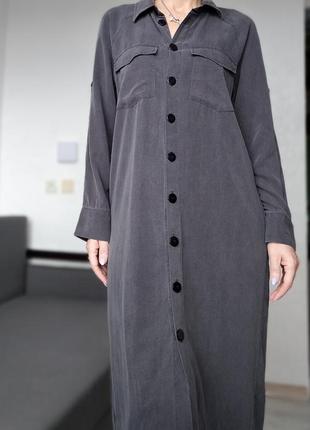 Джинсова сукня максі в стилі valentina linen4 фото
