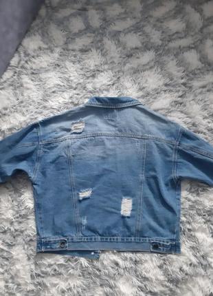 Джисовая куртка с трикотажным капюшоном6 фото