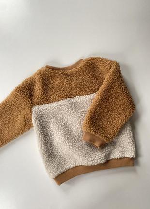 Плюшевая теплая кофта свитер на малыша тедди свитшот худи кофточка 6-9 мес 9-12 мес 74 р 80 р5 фото