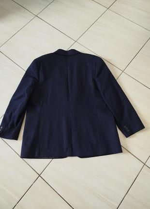 Темно синий женский шерстяной пиджак блейзер6 фото