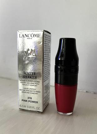 Блиск для губ lancome matte shaker liquid lipstick 378 pink power (рожевий)