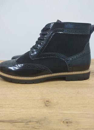 Graceland черные базовые повседневные демусезонные лаковые замшевые ботинки челси лоферы оксфорды клоги размер 37.5 38 стелька 24.5см4 фото