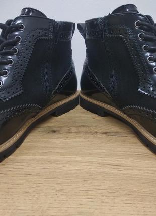 Graceland черные базовые повседневные демусезонные лаковые замшевые ботинки челси лоферы оксфорды клоги размер 37.5 38 стелька 24.5см6 фото
