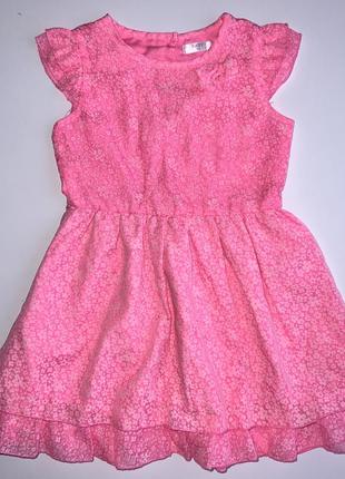 Нарядное платье розового цвета в цветочный принт. 1/ размер:  ✔ 92