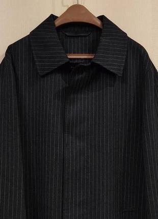 Topman premium мужское стильное черное пальто в полоску тренч6 фото
