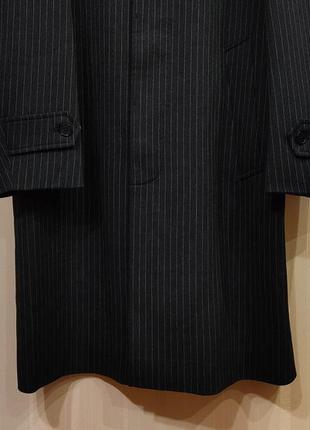Topman premium мужское стильное черное пальто в полоску тренч7 фото