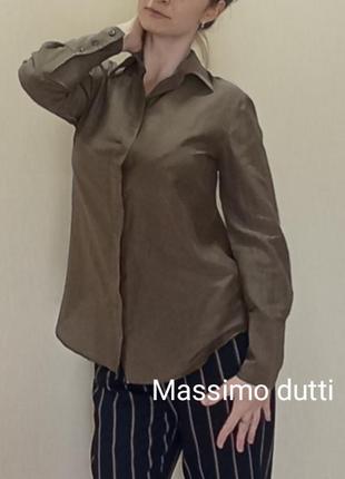 Брендова блуза сорочка з шовком massimo dutti
