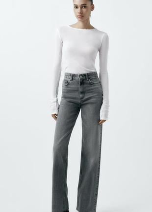 Трендовые джинсы zara wide-leg high-rise