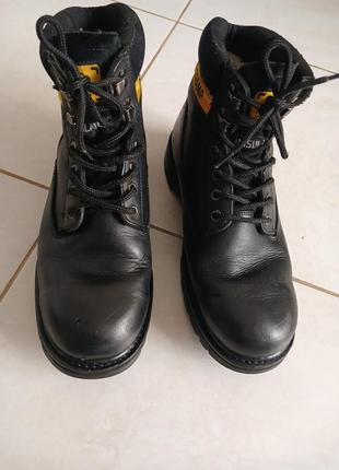 Черные утепленные зимние кожаные мужские ботинки сапоги на шнурках tramp2 фото