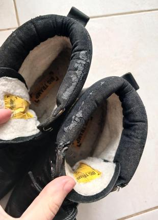 Черные утепленные зимние кожаные мужские ботинки сапоги на шнурках tramp10 фото