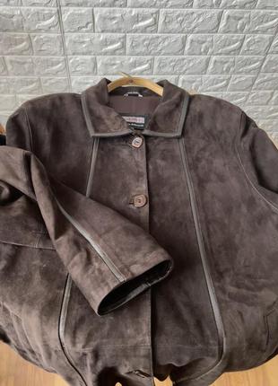 Кожаное пальто женское темно коричневое(замша натуральная ) нежное легкое тоненькое как шелк4 фото