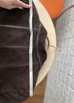 Кожаное пальто женское темно коричневое(замша натуральная ) нежное легкое тоненькое как шелк9 фото