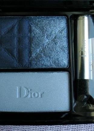 Триколірні тіні палетка dior 3 couleurs smoky dior тон 291 smoky navy тестер, змінний блок