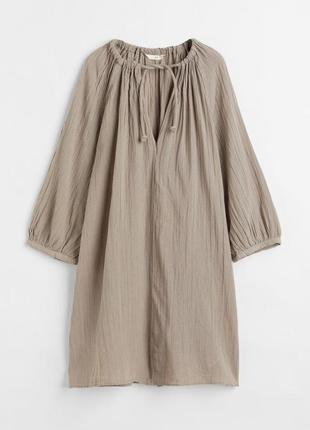 Объемная оверсайз туника в стиле бохо рубашка платье блуза хлопок h&m4 фото