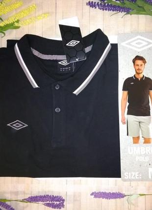 Футболка поло umbro хлопок чёрная m и  l