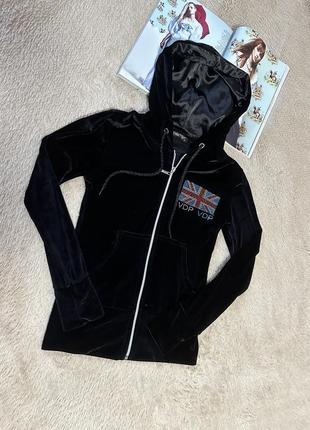 Велюровая олимпийка со стразами