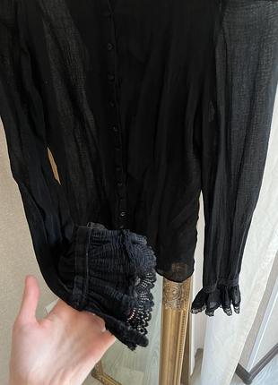 Прозрачная женская блузка черного цвета