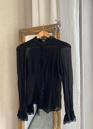 Прозрачная женская блузка черного цвета