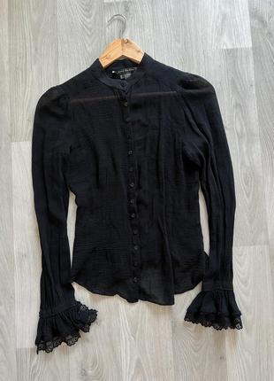 Прозрачная женская блузка черного цвета