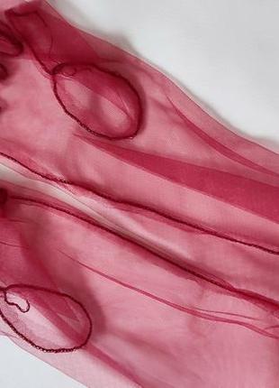 65 см рукавички довгі бордові прозора сіточка перчатки червоні жіночі ніжні за лікоть перчаточки пірчаткі бордо винні вінтаж вінтажні4 фото
