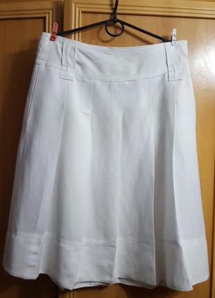 Zara basic льняная юбка