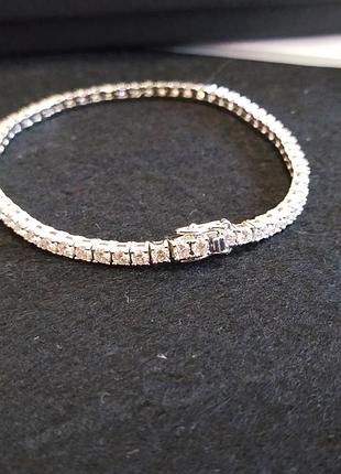 Теннисный браслет с муассанитом серебро 925 20см