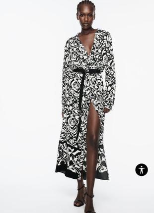 Платье платье-миди зара zara xs