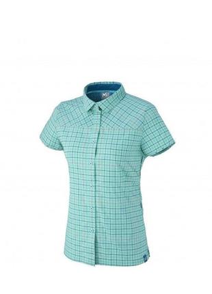 Стейчева дихаюча жіноча трекінгова сорочка millet з кишенею та вентиляційними вирізами з сіточкою