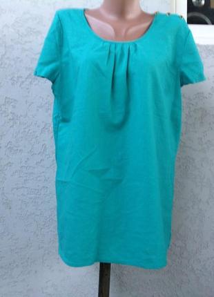 Легкая стильная летняя блузка-лен , свободного покроя 54разм2 фото