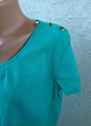 Легкая стильная летняя блузка-лен , свободного покроя 54разм3 фото