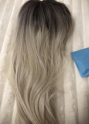 Брак! парик синтетический,блонд,с чёлкой