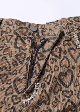 Круті джинси штани леопардові леопардовий принт9 фото