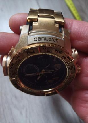 Часы в золотом цвете comwatch water resist.4 фото