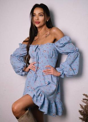 Ніжна міні сукня в квіти7 фото