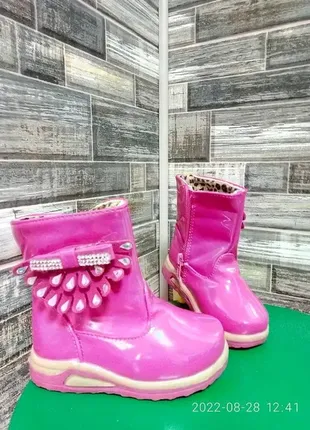 Чоботи, черевики, напівчобітки туфлі дівчинка 20 та 23 весна демісезонні рожеві нові1 фото