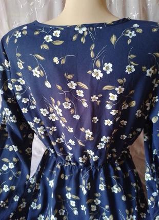 Блуза блузка с цветочным принтом с рукавами-воланами9 фото