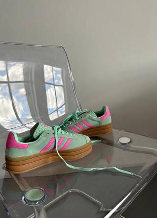 Жіночі кросівки adidas gazelle bold mint/ pink