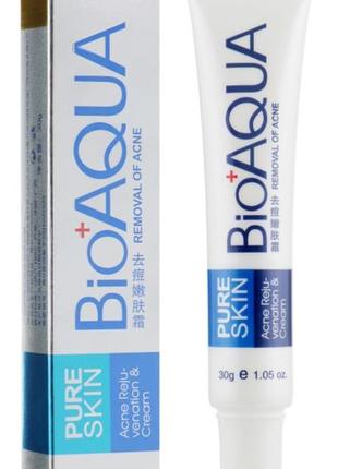 Концентрований крем для обличчя bioaqua pure skin проти акне та запалення, 30 г