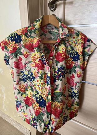 Рубашка asos яскрава в квітковий принт