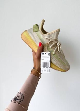 Женские кроссовки adidas yeezy boost 350 v2 flax8 фото