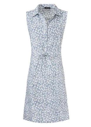 Легкое летнее платье лен-коттон 44 евро-наш 501 фото