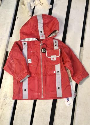 Ветровка куртка пальто для мальчиков wojcik baby красная 68.74,86