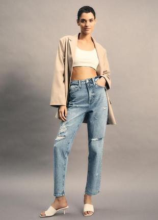 Фирменные джинсы h&amp;m премиум качество момы свободные с высокой талаей люкс женские широкие джинсовые брюки