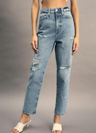 Фирменные джинсы h&amp;m премиум качество момы свободные с высокой талаей люкс женские широкие джинсовые брюки5 фото