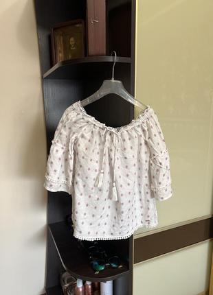Блуза в стиле вышиванка tommy hilfiger бренд оригинал классная нарядная
