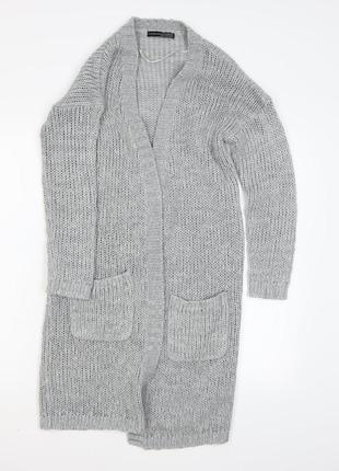 Вязаный длинный кардиган серый atmosphere размер 42 44